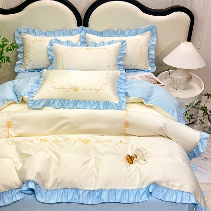 91家纺网 家纺一手货源 找家纺 （总）新19 经年2025年水洗真丝冰丝天丝韩版四件套直播爆款 一世系列