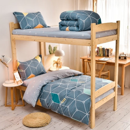 91家纺网 家纺一手货源 找家纺 卓越学生宿舍全棉三件套 四维空间