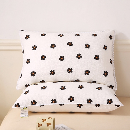 91家纺网 家纺一手货源 找家纺 （总）浩宇家纺 泡泡纱枕芯羽丝绒护颈椎学生宿舍小清新款枕头芯