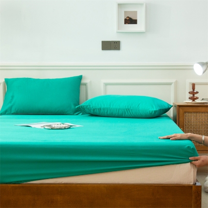 91家纺网 家纺一手货源 找家纺 （总）兰紫橙家纺2025新款纯色40支133*72全棉单品床笠/床笠3件套