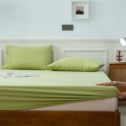 91家纺网 家纺一手货源 找家纺 （总）兰紫橙家纺2025新款纯色40支133*72全棉单品床笠/床笠3件套