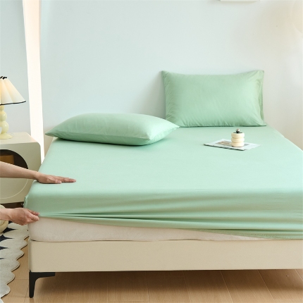 91家纺网 家纺一手货源 找家纺 （总）兰紫橙家纺2025新款纯色40支133*72全棉单品床笠/床笠3件套