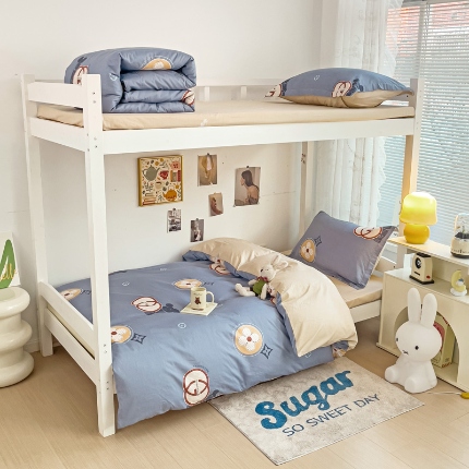 91家纺网 家纺一手货源 找家纺 （总）卓越 2024全棉12868印花学生宿舍三件套