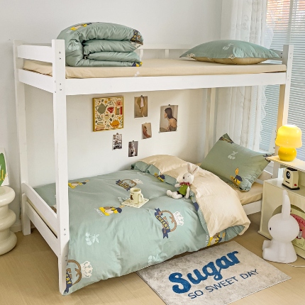 91家纺网 家纺一手货源 找家纺 （总）卓越 2024全棉12868印花学生宿舍三件套