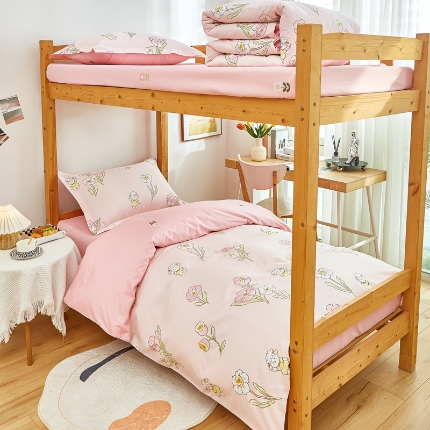 91家纺网 家纺一手货源 找家纺 （总）卓越 2024全棉12868印花学生宿舍三件套