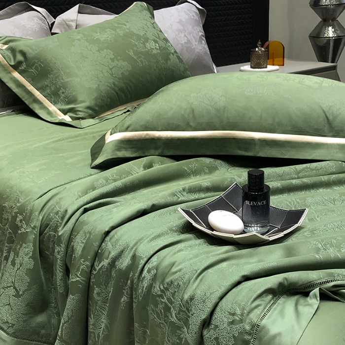 91家纺网 家纺一手货源 找家纺 （总）黑白森林2024款 高支天丝棉提花系列夏被空调被夏凉被