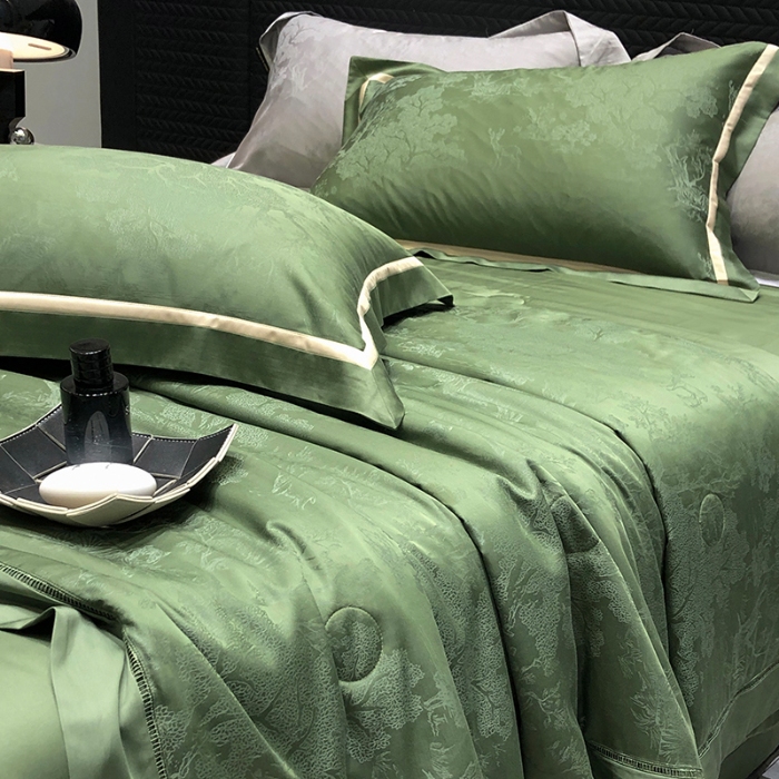 91家纺网 家纺一手货源 找家纺 （总）黑白森林2024款 高支天丝棉提花系列夏被空调被夏凉被