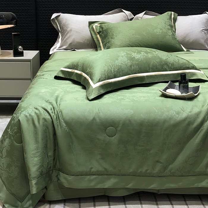 91家纺网 家纺一手货源 找家纺 （总）黑白森林2024款 高支天丝棉提花系列夏被空调被夏凉被