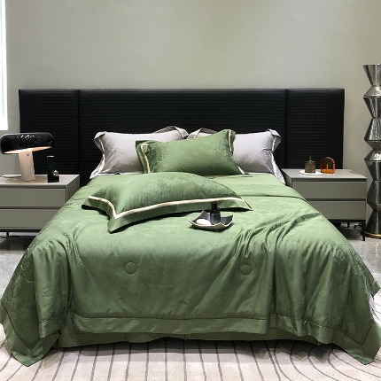 91家纺网 家纺一手货源 找家纺 （总）黑白森林2024款 高支天丝棉提花系列夏被空调被夏凉被