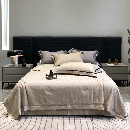 91家纺网 家纺一手货源 找家纺 （总）黑白森林2024款 高支天丝棉提花系列夏被空调被夏凉被