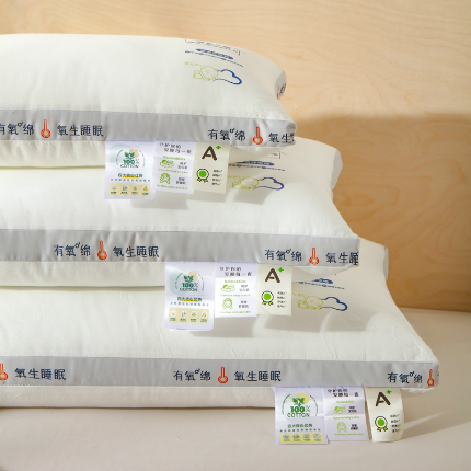 爱尚家枕芯 2024新款A类生态有氧枕芯枕头 米白（灰边）