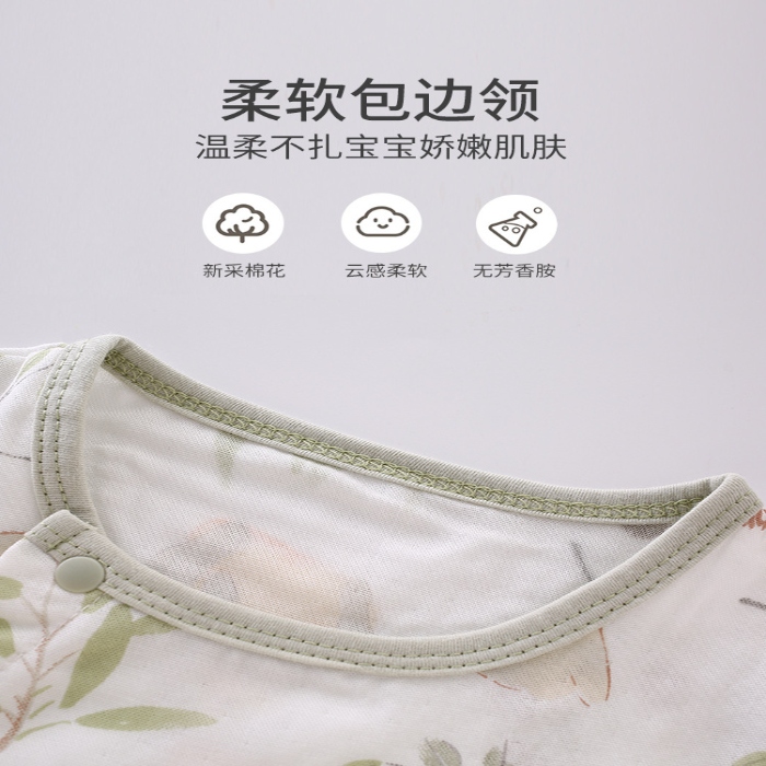 91家纺网 家纺一手货源 找家纺 （总）新品！【竹纤维】婴儿衣服a类纱布连体衣竹棉薄宝宝春夏爬爬空调服睡衣