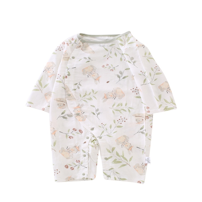 91家纺网 家纺一手货源 找家纺 （总）新品！【竹纤维】婴儿衣服a类纱布连体衣竹棉薄宝宝春夏爬爬空调服睡衣