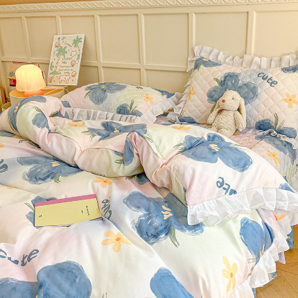 91家纺网 家纺一手货源 找家纺 （总）薇梦蚊帐 2025新款磨毛印花床盖四件套