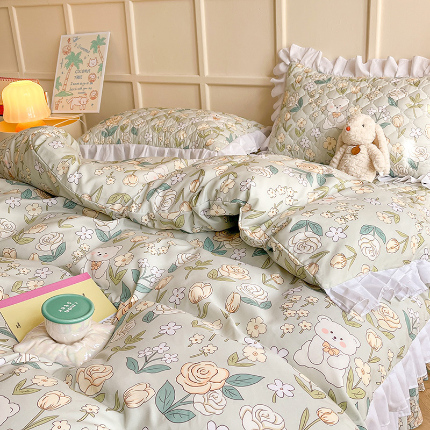 91家纺网 家纺一手货源 找家纺 （总）薇梦蚊帐 2025新款磨毛印花床盖四件套