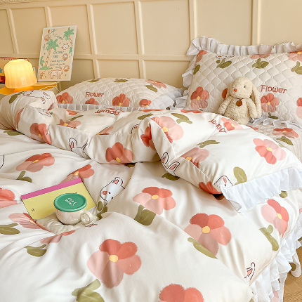 91家纺网 家纺一手货源 找家纺 （总）薇梦蚊帐 2025新款磨毛印花床盖四件套