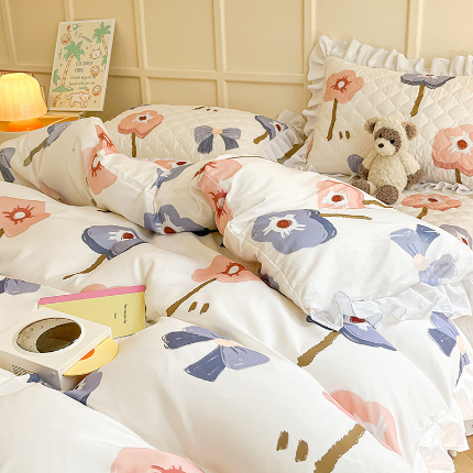 91家纺网 家纺一手货源 找家纺 （总）薇梦蚊帐 2025新款磨毛印花床盖四件套