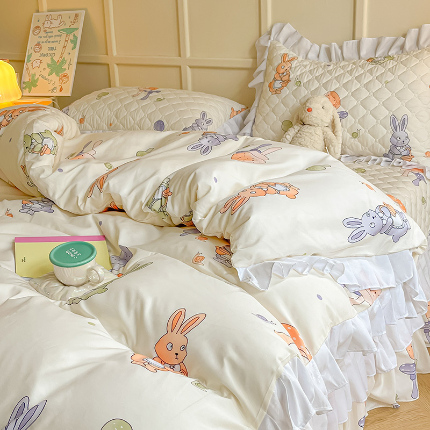 91家纺网 家纺一手货源 找家纺 （总）薇梦蚊帐 2025新款磨毛印花床盖四件套