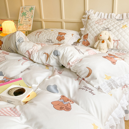 91家纺网 家纺一手货源 找家纺 （总）薇梦蚊帐 2025新款磨毛印花床盖四件套