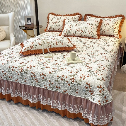 91家纺网 家纺一手货源 找家纺 2024漫布云A类母婴级双层纱棉麻单床盖三件套小竺棉泡泡棉泡泡纱单床盖三件套纯棉全棉水洗棉床盖三件套