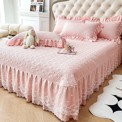 91家纺网 家纺一手货源 找家纺 2024漫布云A类母婴级双层纱棉麻单床盖三件套小竺棉泡泡棉泡泡纱单床盖三件套纯棉全棉水洗棉床盖三件套