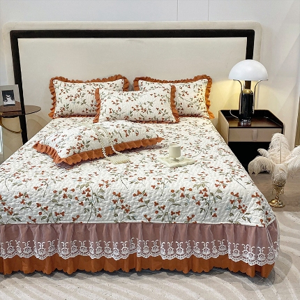 91家纺网 家纺一手货源 找家纺 2024苏米娜A类母婴级双层纱棉麻单床盖三件套小竺棉泡泡棉泡泡纱单床盖三件套纯棉全棉水洗棉床盖三件套