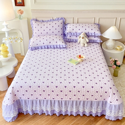 91家纺网 家纺一手货源 找家纺 2024苏米娜A类母婴级双层纱棉麻单床盖三件套小竺棉泡泡棉泡泡纱单床盖三件套纯棉全棉水洗棉床盖三件套