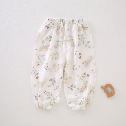 91家纺网 家纺一手货源 找家纺 （总）防蚊裤婴儿a类竹纤维裤子竹棉纱布薄款空调夏季男女儿童宝宝睡裤