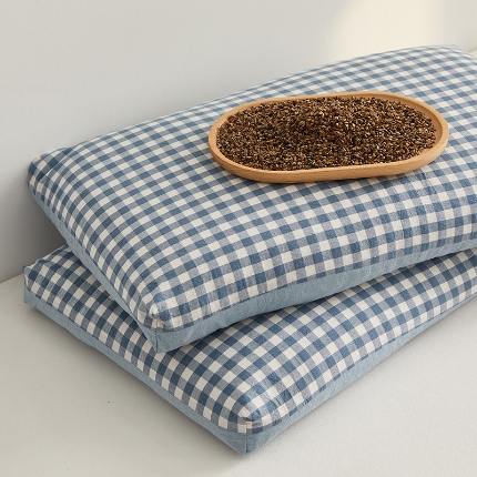 91家纺网 家纺一手货源 找家纺 （总）乐可 2024新款水洗棉荞麦双拼枕 枕头枕芯