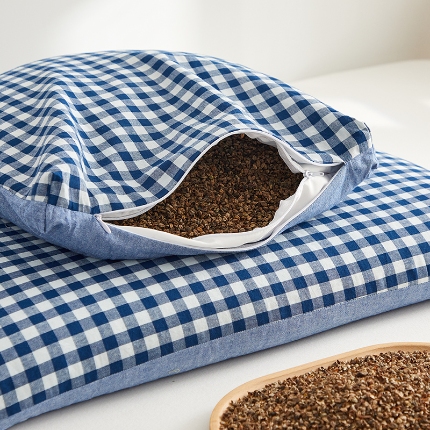 91家纺网 家纺一手货源 找家纺 （总）乐可 2024新款水洗棉荞麦双拼枕 枕头枕芯