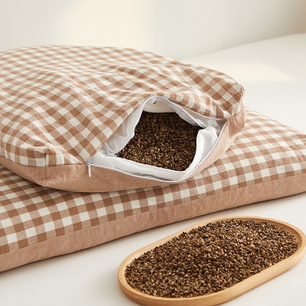 91家纺网 家纺一手货源 找家纺 （总）乐可 2024新款水洗棉荞麦双拼枕 枕头枕芯