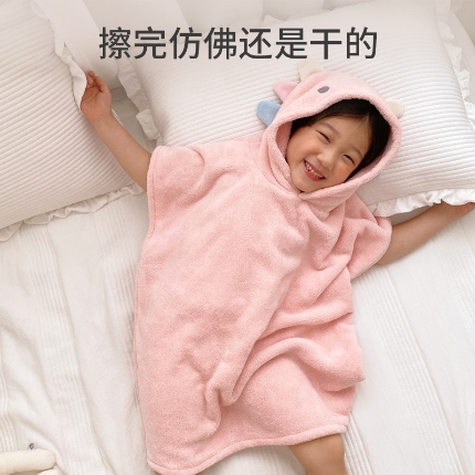 （总）新品！儿童浴巾带帽斗篷新生婴儿浴袍吸水宝宝可穿裹洗澡男女童超柔春夏秋冬