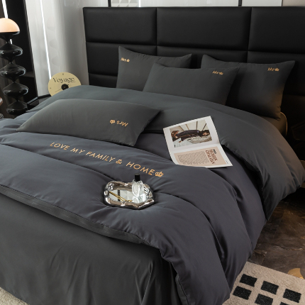 91家纺网 家纺一手货源 找家纺 （总）金牛枕芯 2024新款磨毛亲肤小清新刺绣四件套纯色直播电商