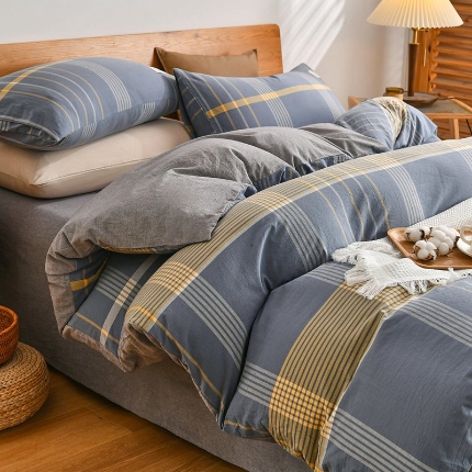 91家纺网 家纺一手货源 找家纺 （总）2024-全棉色织四件套单品床单被套枕套单品学生四件套