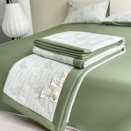 91家纺网 家纺一手货源 找家纺 （总）一加一 2025新款全棉三层纱提花大豆夏被