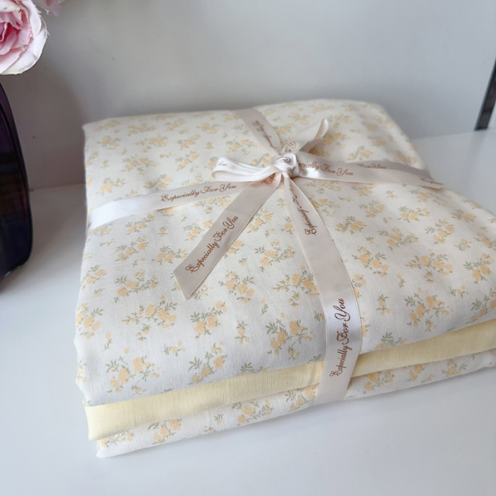 91家纺网 家纺一手货源 找家纺 麦伦家居 2024春夏新品全棉有氧双层纱印花系列四件套（叠拍图）晴天