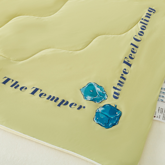 91家纺网 家纺一手货源 找家纺 荔禾家居 2024新款A类氨纶凉感丝冰感夏被 冰感绿