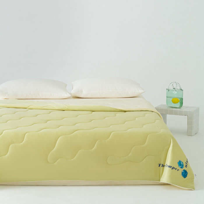 91家纺网 家纺一手货源 找家纺 荔禾家居 2024新款A类氨纶凉感丝冰感夏被 冰感绿