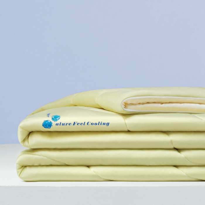 91家纺网 家纺一手货源 找家纺 荔禾家居 2024新款A类氨纶凉感丝冰感夏被 冰感绿