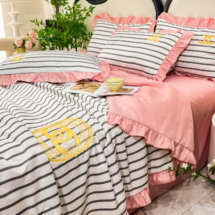 91家纺网 家纺一手货源 找家纺 （总）经年2025年新款 水洗真丝冰丝天丝韩版夏被四件套直播爆款浅夏系列