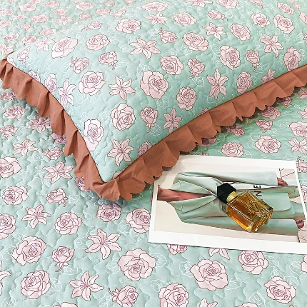 91家纺网 家纺一手货源 找家纺 2025春夏新品A类母婴级双层纱棉麻花边夹棉枕套一对泡泡纱泡泡棉小竺棉纯棉全棉磨毛水洗棉花边枕套一对