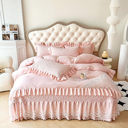 91家纺网 家纺一手货源 找家纺 漫布云2025春夏水洗棉麻床盖款四件套全棉纯棉泡泡纱泡泡棉被套床盖款四件套