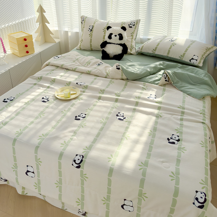 91家纺网 家纺一手货源 找家纺 （总）慕尚家纺 2025新款亲肤泡泡棉卡通印花夏被单品夏被四件套