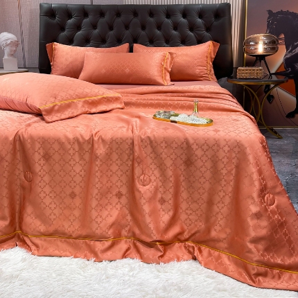 91家纺网 家纺一手货源 找家纺 （总）经年2025 新款 60S贡缎提花水洗真丝冰丝天丝大豆夏被四件套直播爆款