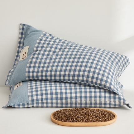 91家纺网 家纺一手货源 找家纺 （总）乐可 2024新款水洗棉荞麦简约枕 枕头枕芯