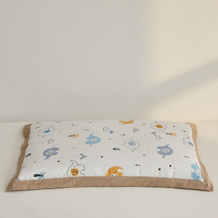 91家纺网 家纺一手货源 找家纺 （总）乐可 2024新款全棉纱布儿童黄荆子荞麦枕头枕芯