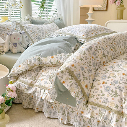 艾唯希家纺 2024新款全棉法式花边四件套 琳琅