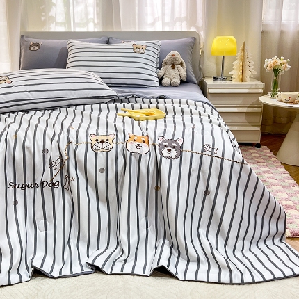 91家纺网 家纺一手货源 找家纺 （总）经年2025年 新款  水洗真丝冰丝天丝夏被四件套直播爆款 好伙伴系列