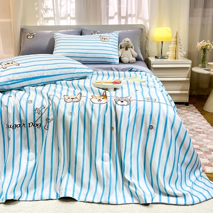 91家纺网 家纺一手货源 找家纺 （总）经年2025年 新款  水洗真丝冰丝天丝夏被四件套直播爆款 好伙伴系列