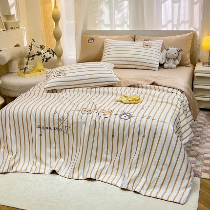 91家纺网 家纺一手货源 找家纺 （总）经年2025年 新款  水洗真丝冰丝天丝夏被四件套直播爆款 好伙伴系列